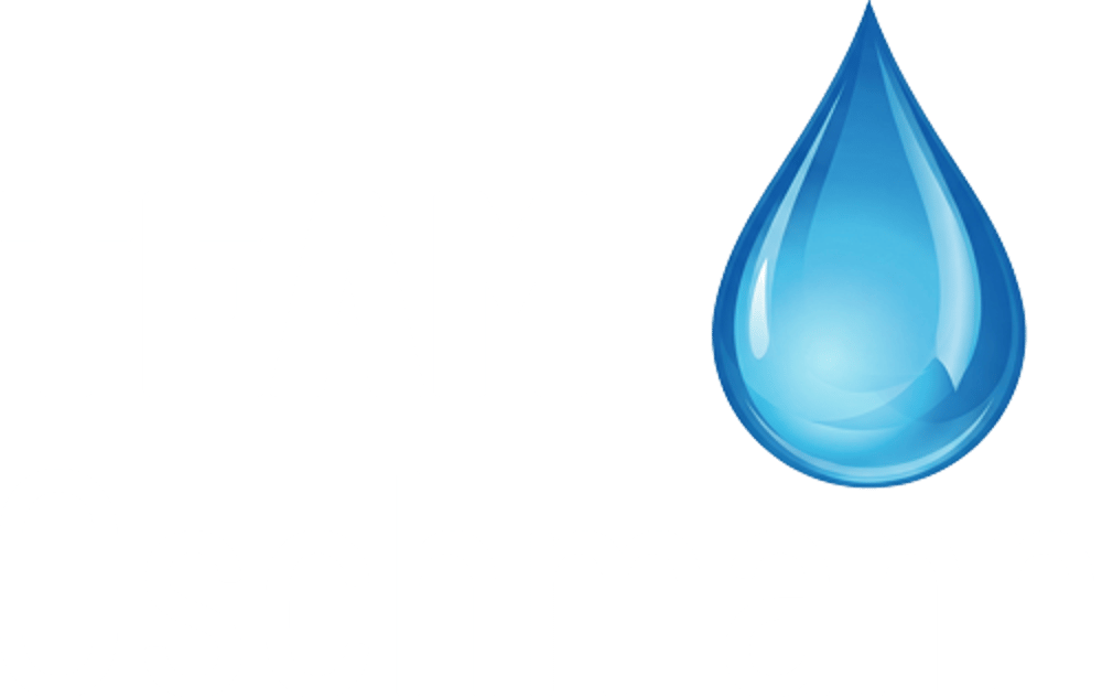 TEAM Oschmann Logo mit weißem Text und einer blauen Wassertropfen-Grafik auf grünem Hintergrund.