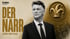 Louis van Gaal im Anzug neben dem Schriftzug „Der Narr“ und einem goldenen Narrenkappen-Symbol auf beigem Hintergrund.