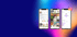 Drei iPhones zeigen Instagram-Profile, Feed und Statistiken, mit Instagram-Logo oben rechts.