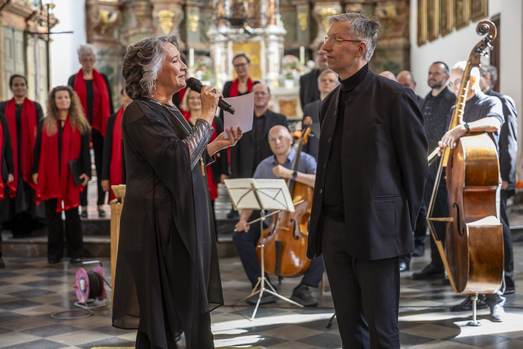 Festival choirs singing at the concert in the Andräkirche, Voices of Spirit 2024, Graz
