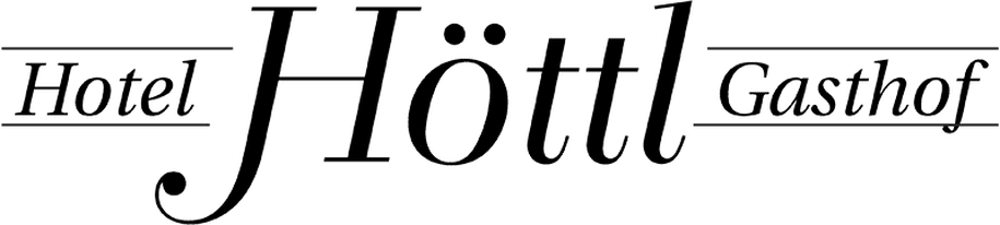 Hotel J Höttl Gasthof-Logo in Schwarz auf dunkelgrünem Hintergrund.