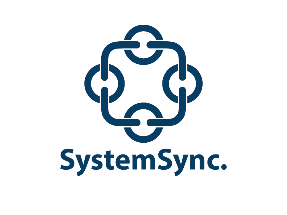 Vier miteinander verbundene Kettenglieder und der Text "SystemSync."
