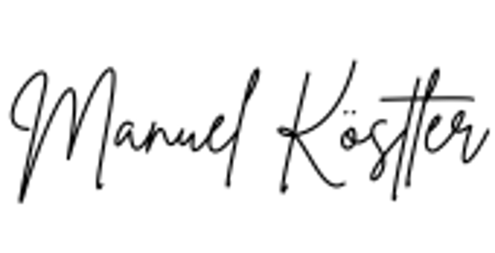 Unterschrift "Manuel Köster" in schwarzer Schreibschrift.