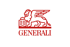Rotes Logo der Generali Versicherung mit geflügeltem Löwen und Text "GENERALI".