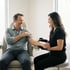Smiling man receives ozone therapy injection treatment.