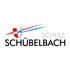 Schübelbach Schule Logo mit Wappen in Rot, Weiß und Blau, daneben die Schriftzüge "SCHÜBELBACH" und "SCHULE".