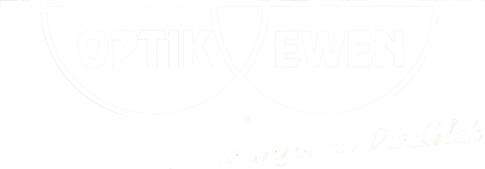 Logo der Optik Ewen GmbH mit dem Slogan "… wir sorgen für Durchblick" auf grünem Hintergrund.