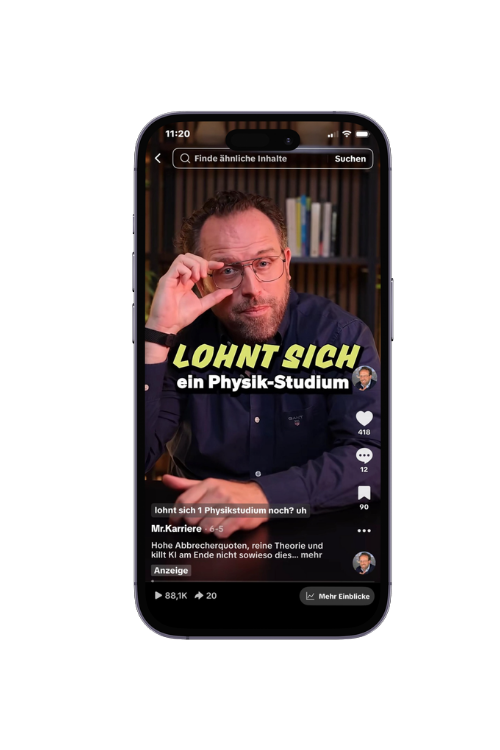 Das Video zum Physikstudium an der JGU Mainz auf dem Smartphone