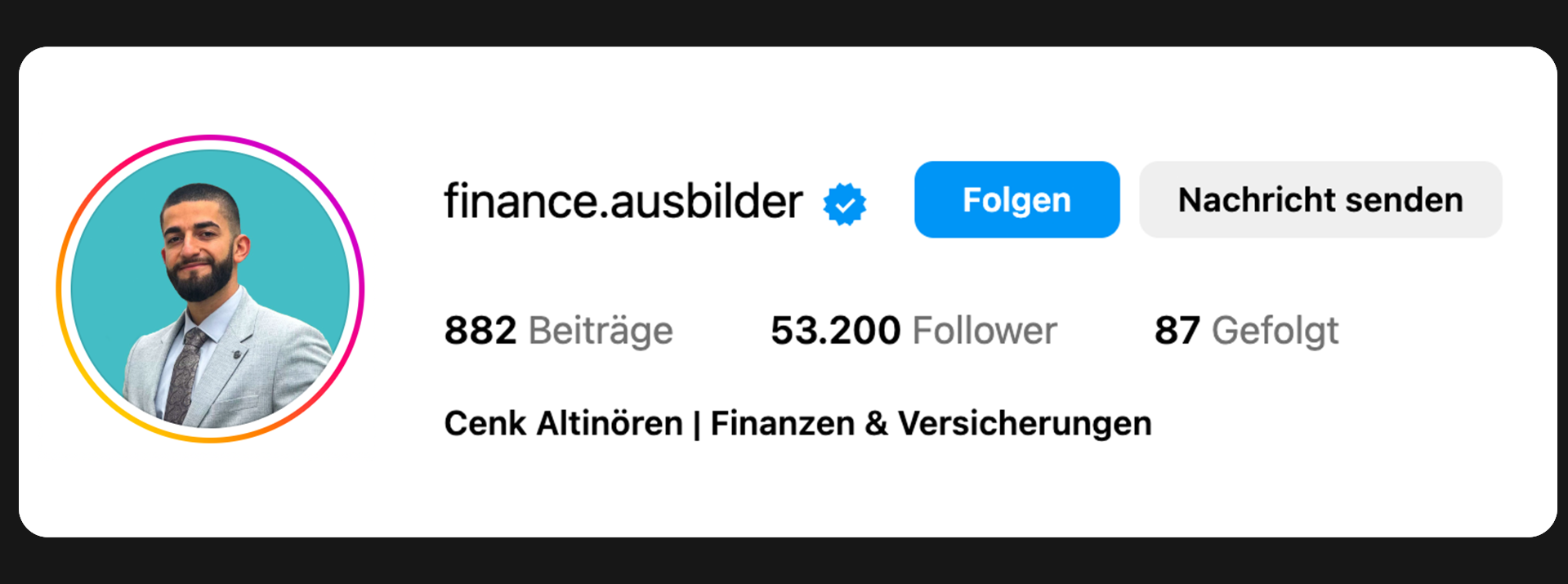 Instagram-Profil finance.ausbilder