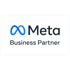 Meta Business Partner Logo mit einem blauen Unendlichkeitszeichen und dem Schriftzug "Meta Business Partner".