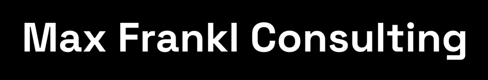 Weißer Text "Max Frankl Consulting" auf schwarzem Hintergrund.