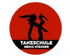 Rotes Logo mit zwei schwarzen Silhouetten tanzender Personen und dem Text "TANZSCHULE HEIKO STENDER".
