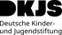 Logo der Deutschen Kinder- und Jugendstiftung (DKJS) auf dunkelgrünem Hintergrund.