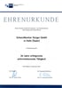 Urkunde der IHK Halle-Dessau für Schweißkontor Steiger GmbH: 30 Jahre unternehmerische Tätigkeit, unterzeichnet von Prof. Dr. Keitel und Prof. Dr. Brockmeier.