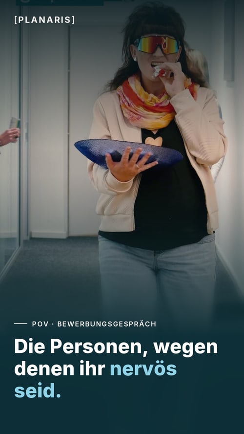 Humorvolles Social-Reel über das Team hinter dem Bewerbungsgespräch bei PLANARIS
