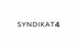 Schwarzer Text "SYNDIKAT4" auf weißem Hintergrund.