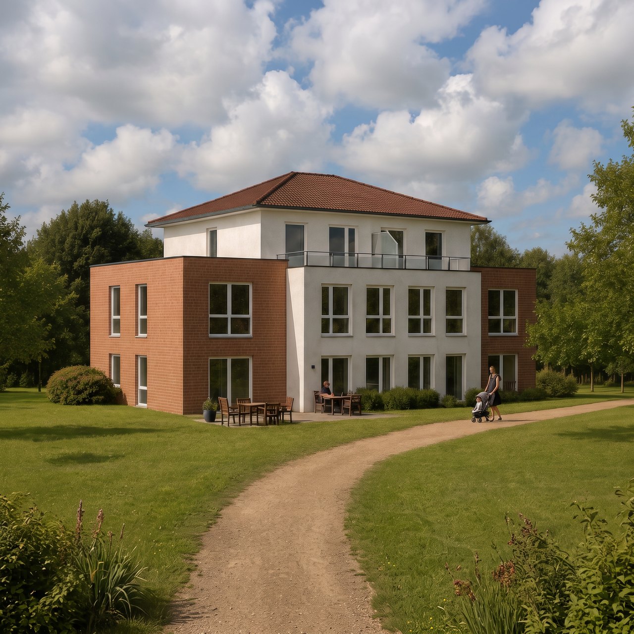 Maisonette Stadtvilla im Wohnpark Steinbergen bei Rinteln, Außenansicht