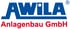 Logo mit blauem "AWILA" und registriertem Warenzeichen, darunter roter Text "Anlagenbau GmbH".