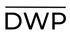Schwarzer Text "DWP" mit einer horizontalen Linie darüber auf dunkelgrünem Hintergrund.