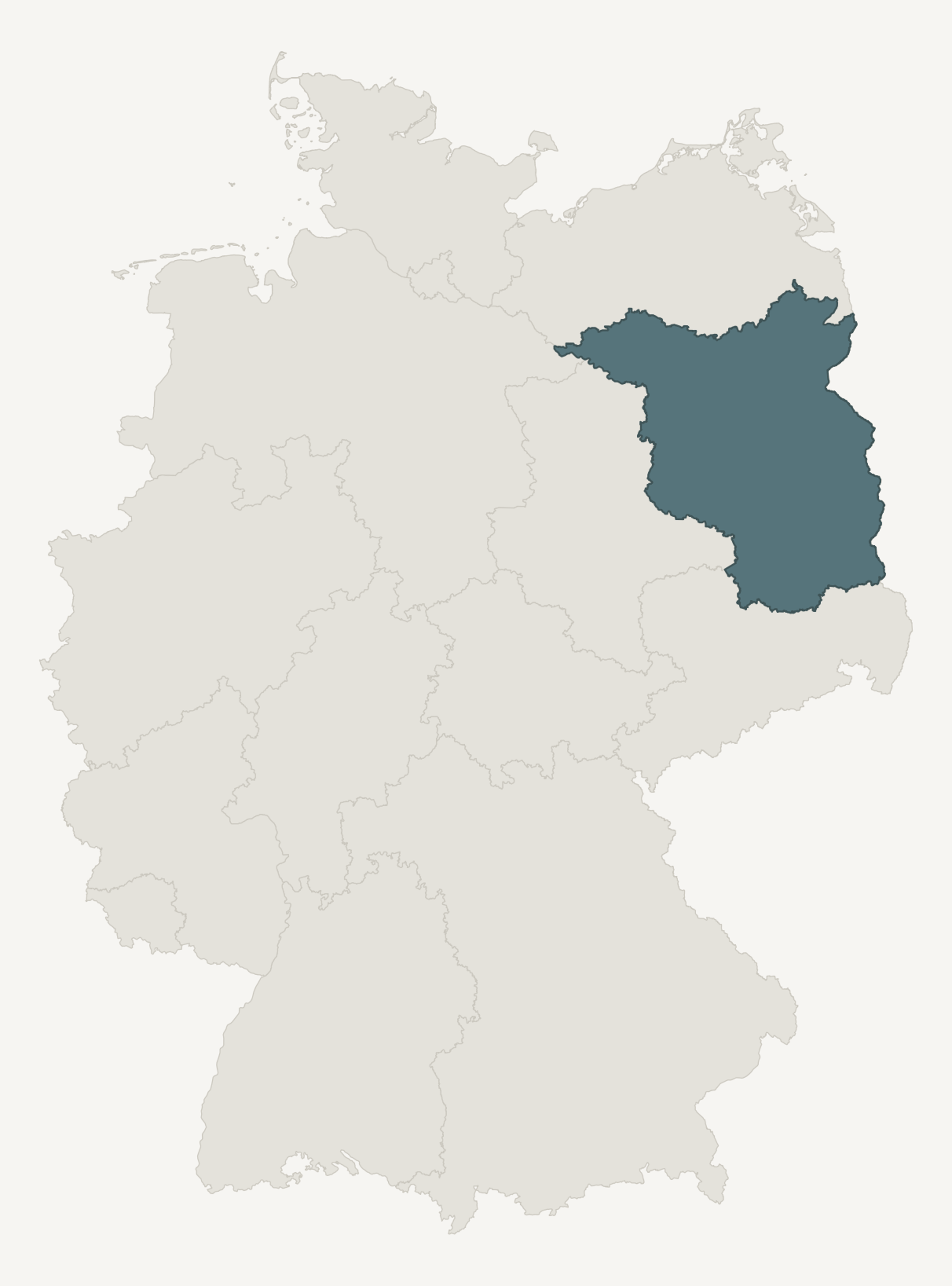 Umrisskarte von Brandenburg innerhalb Deutschlands