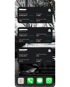 Smartphone-Homescreen mit Shopify-Widgets, die Gesamtumsatz, Bestellungen und Conversion-Rate mit grünen Wachstumsraten zeigen.