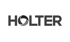 HOLTER Logo: "HOLTER" in dunklem Grau mit einem dreifarbigen Kreis, der ein stilisiertes "O" bildet.