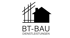 Logo: Schwarzes Haus mit Gerüstlinien, darunter "BT-BAU" und "DIENSTLEISTUNGEN" auf grünem Hintergrund.