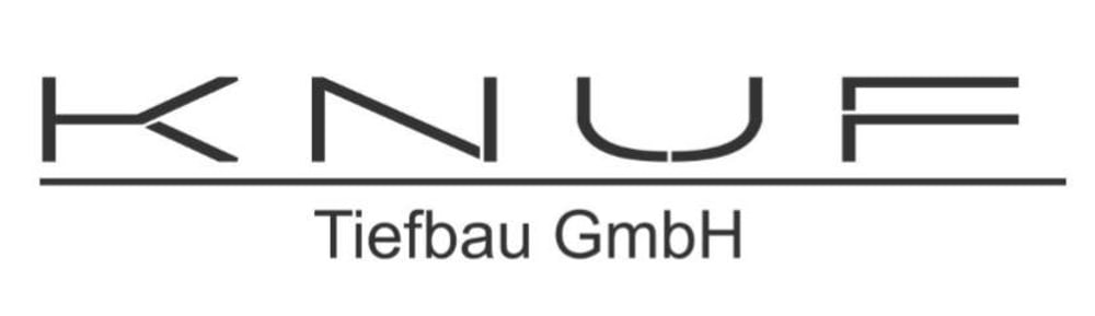 Schwarzes Logo mit "KNUF" und "Tiefbau GmbH" darunter.