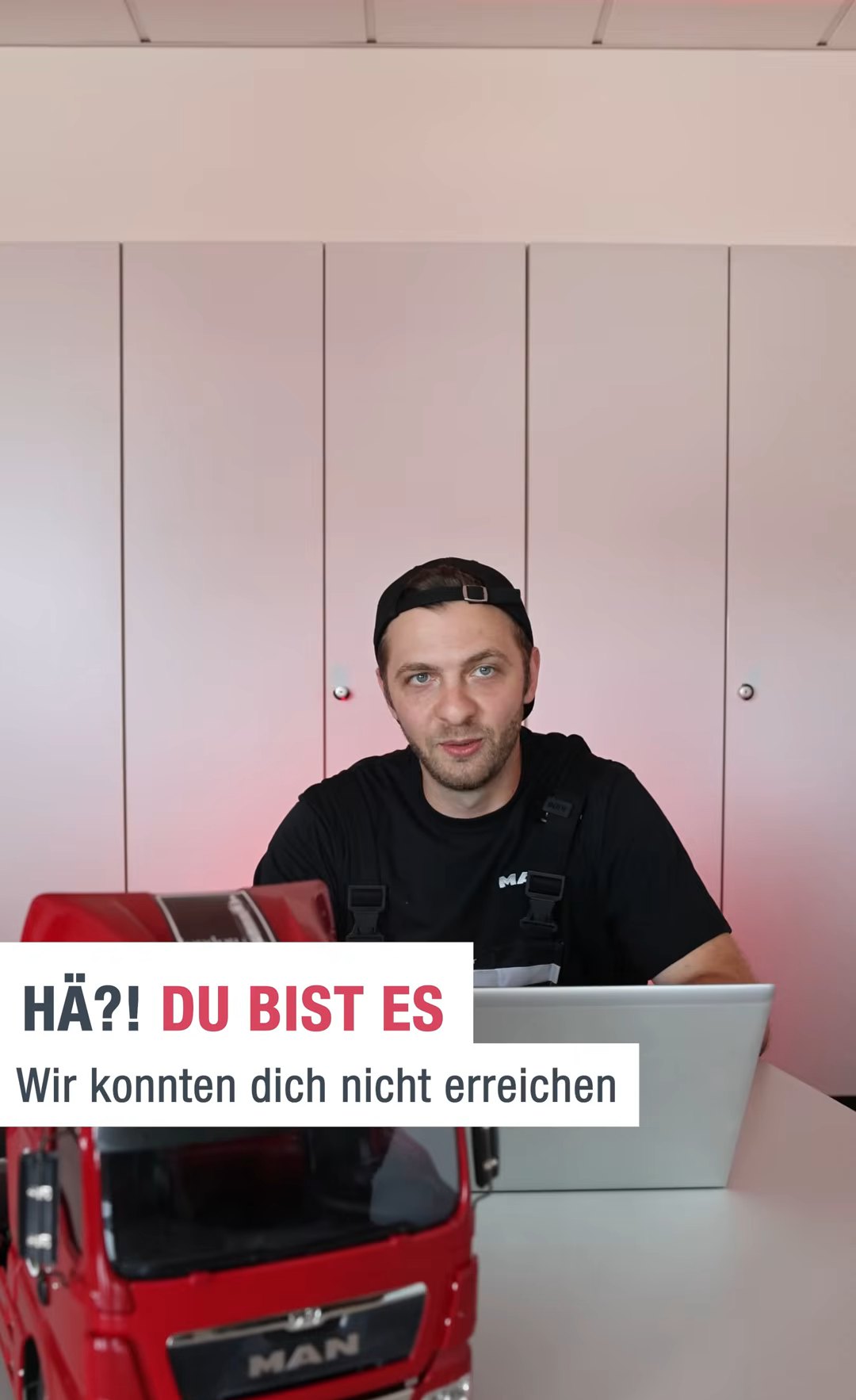 Standbild aus dem Retargeting-Video mit der Einblendung, dass man den Bewerber nicht erreichen konnte