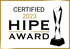 Zertifiziertes HIPE Award 2023 Logo mit Trophäe.