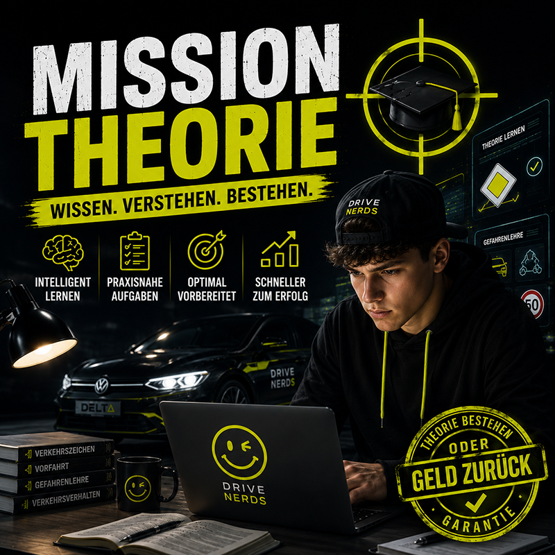 Starte mit DriveNerds.de zusammen durch und gehe mit auf die Mission Theorie!