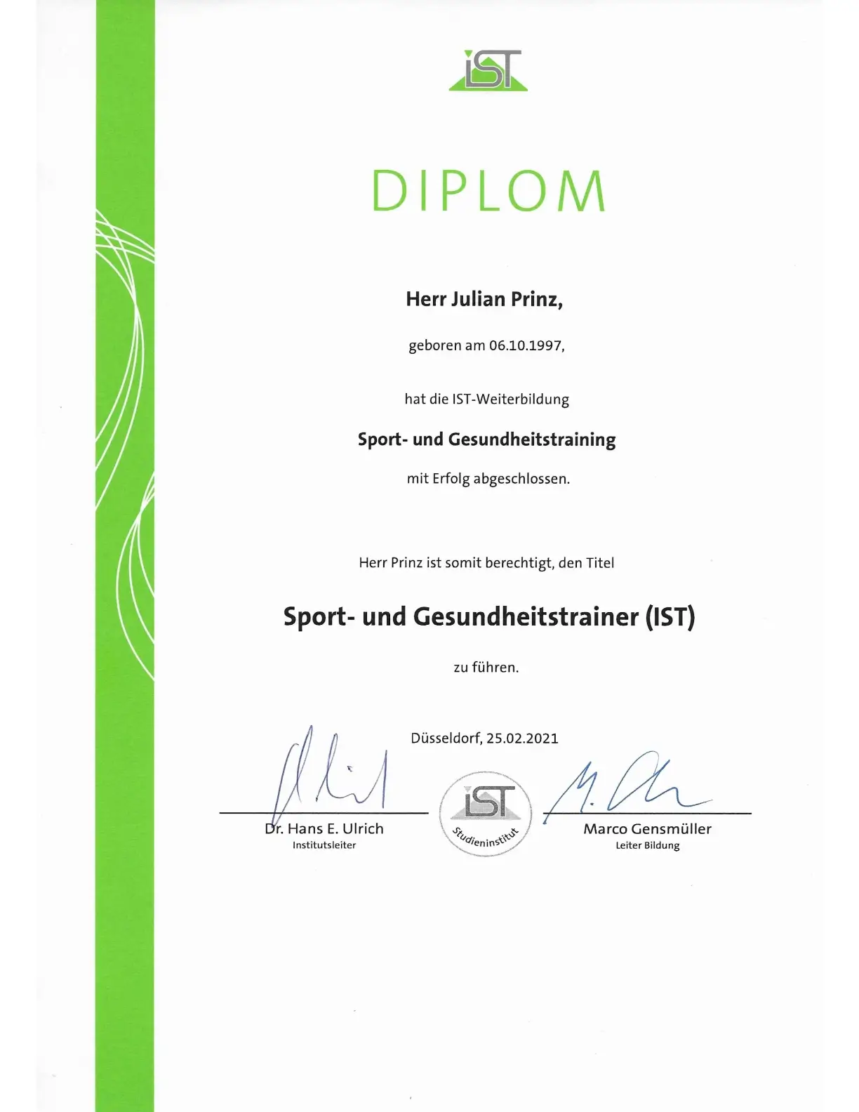 Diplom — Sport- & Gesundheitstrainer
