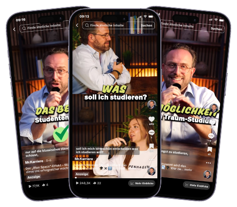 Drei Videos der CAU-Kiel-Kampagne auf Smartphones