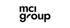 Schwarzes MCI Group Logo auf weißem Hintergrund, umgeben von einem dunkelgrünen Rechteck.