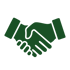 Händeschütteln symbolisiert Zusammenarbeit.
