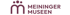 Logo der Meininger Museen in Dunkelrot mit einem stilisierten M-Symbol und drei darüber liegenden Punkten.