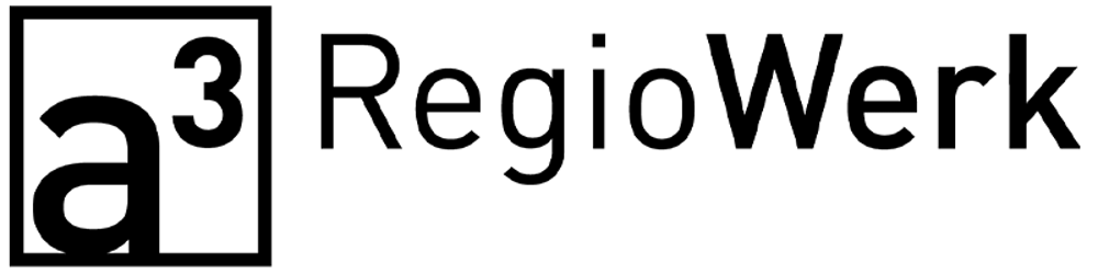 Logo: „a³“ in einem Quadrat, daneben der Text „RegioWerk“.