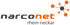Das Logo zeigt "narconet" in Grau und Orange, darunter "rhein-neckar", und ein orangefarbenes Netzwerk-Symbol.