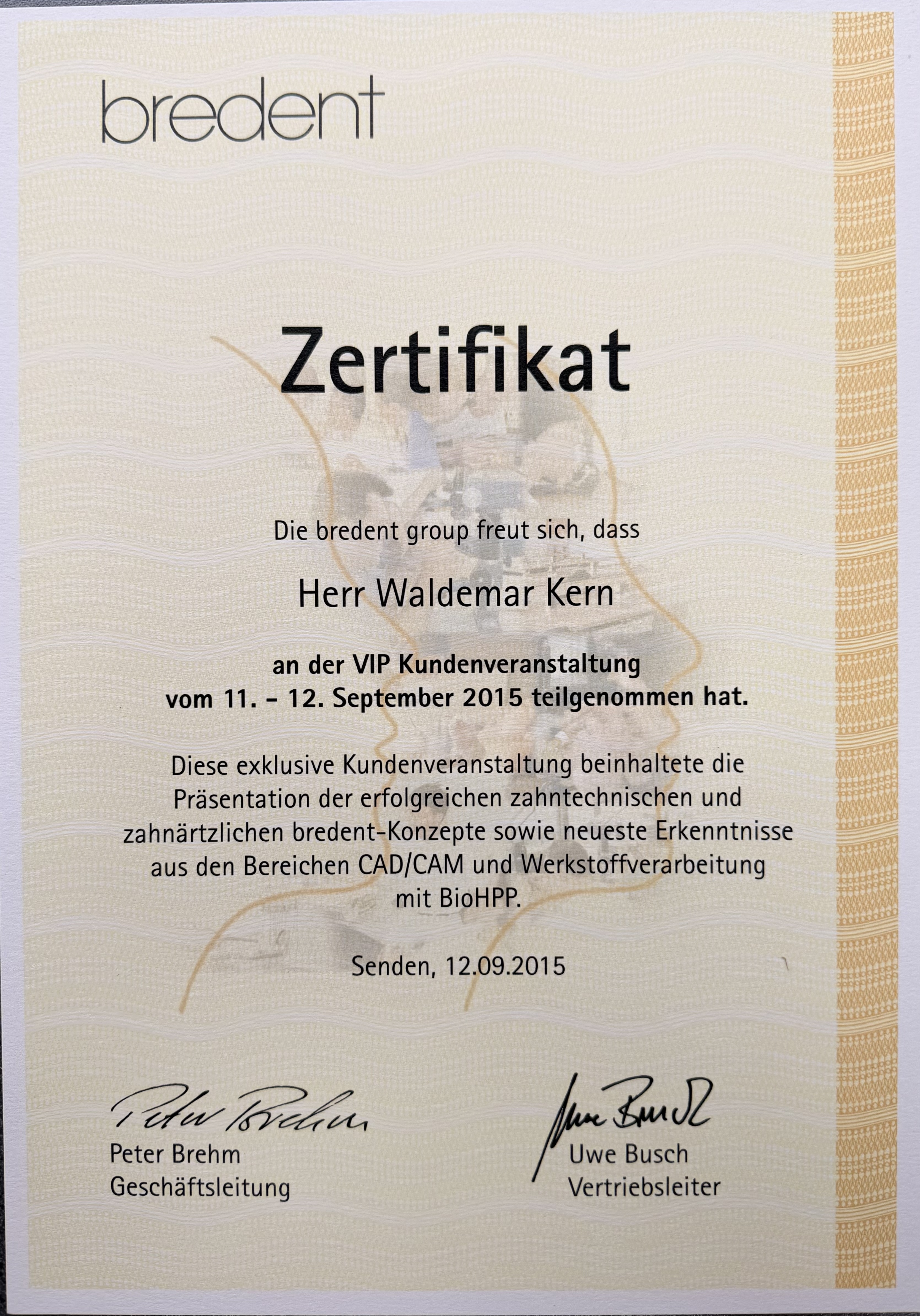 Fortbildungszertifikat
