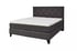 Dunkelgraues Boxspringbett Reviera mit gestepptem Kopfteil und weißer Matratze.