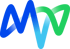 Abstrakte blaue und grüne Wellenlinie, die sich ineinander verschlingt.