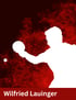 Wilfried Lauinger: Silhouette eines Tischtennisspielers auf rotem Hintergrund.
