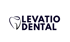 Zahnförmiges Logo mit dem Text "LEVATIO DENTAL" in dunkelblau auf dunkelgrünem Hintergrund.