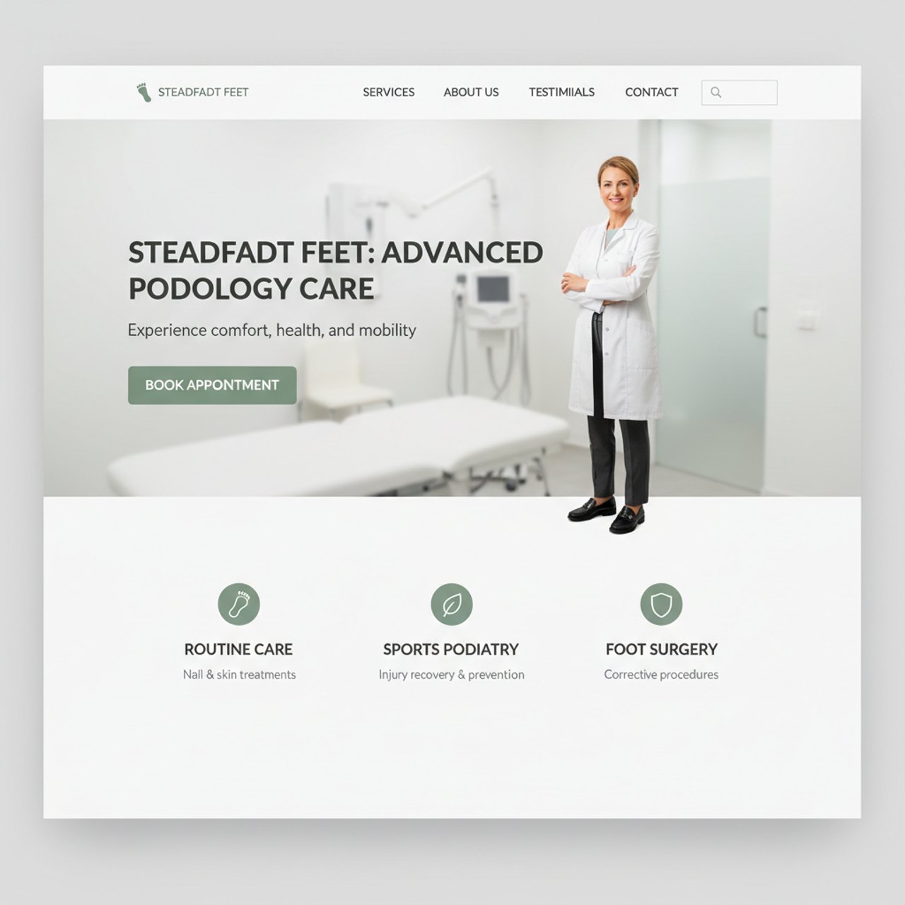 Website der Webdesign für die Podologie Praxis Bamberger in Renningen