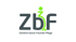 Logo "ZbF Ziemlich beste Freunde Pflege" mit grünem Rollstuhlfahrer als Teil des Buchstabens "b".