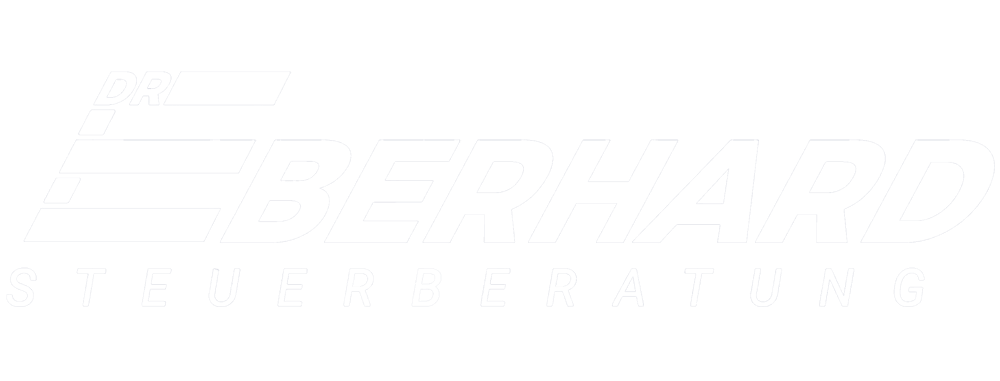 Logo "Dr. Eberhard Steuerberatung" in Weiß auf dunkelgrünem Hintergrund.