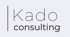 Kado Consulting Logo auf hellblauem Hintergrund.
