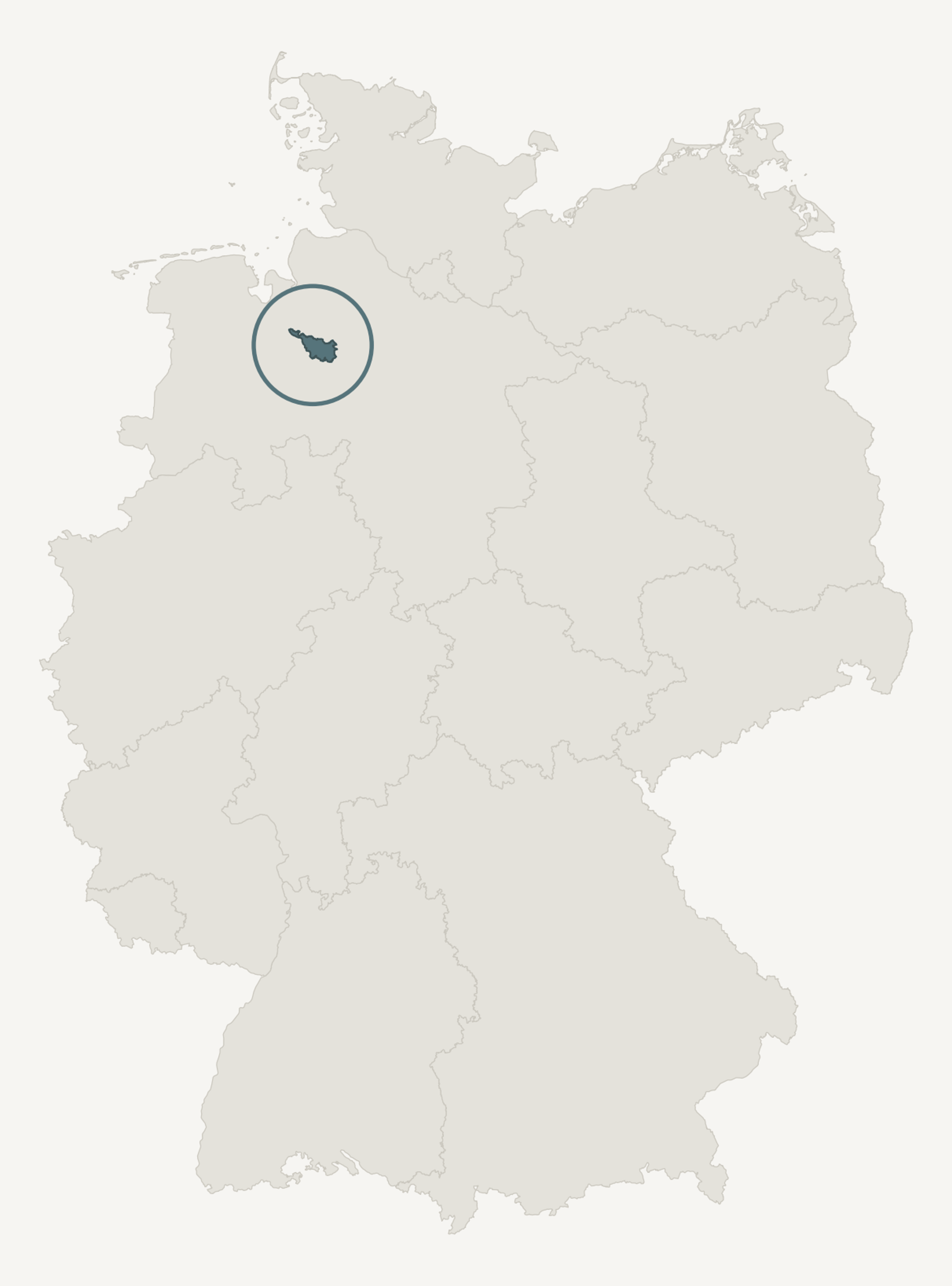 Umrisskarte von Bremen innerhalb Deutschlands