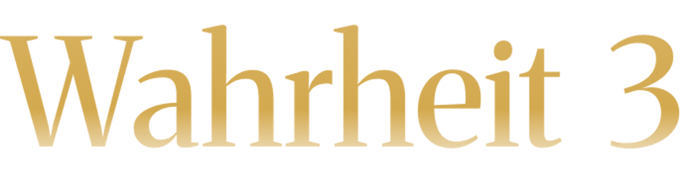 Der goldene Schriftzug Wahrheit 3 steht auf einem schwarzen Hintergrund.