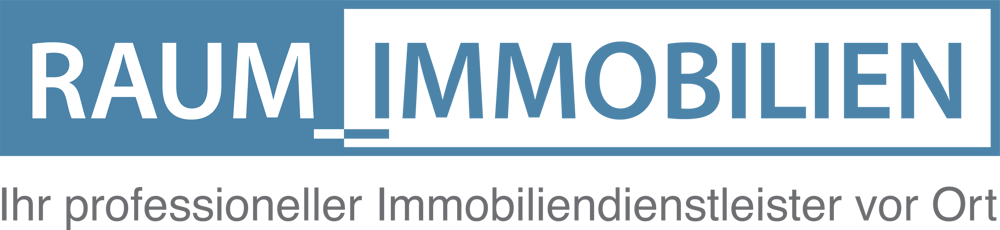 RAUM IMMOBILIEN Logo mit Text „Ihr professioneller Immobiliendienstleister vor Ort“.